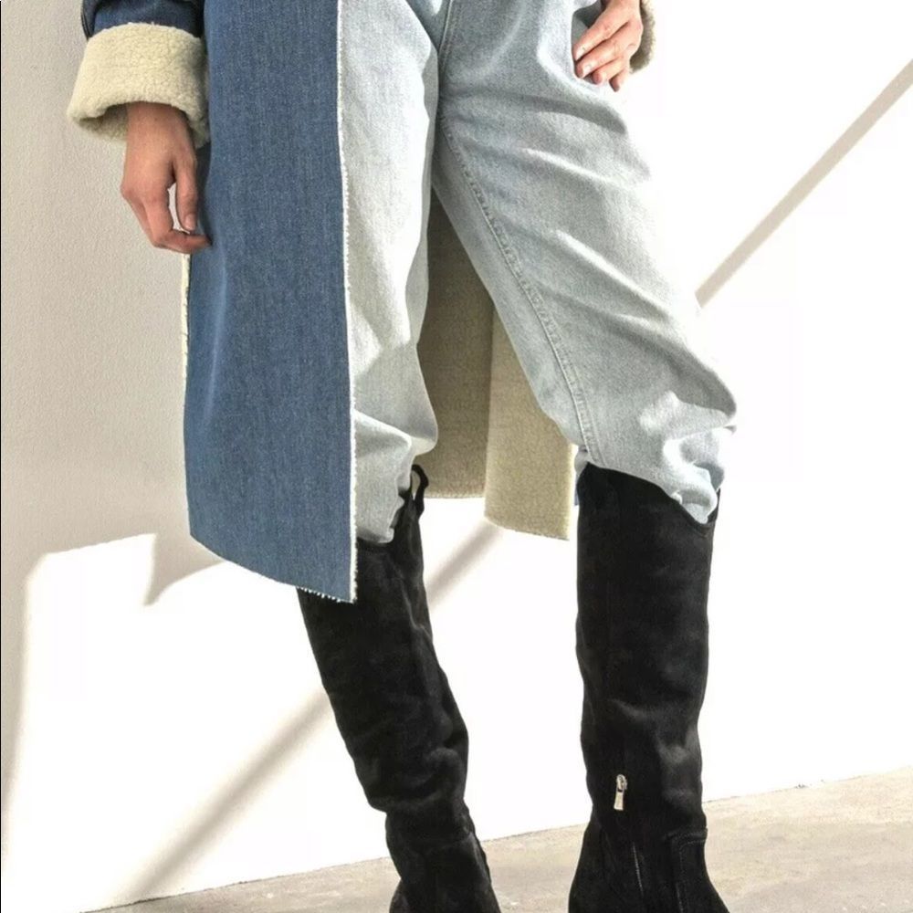 Free People Tall Night & Day Chelsea Boot Distressed Black Leather Zipper - Picture 5 of 11
